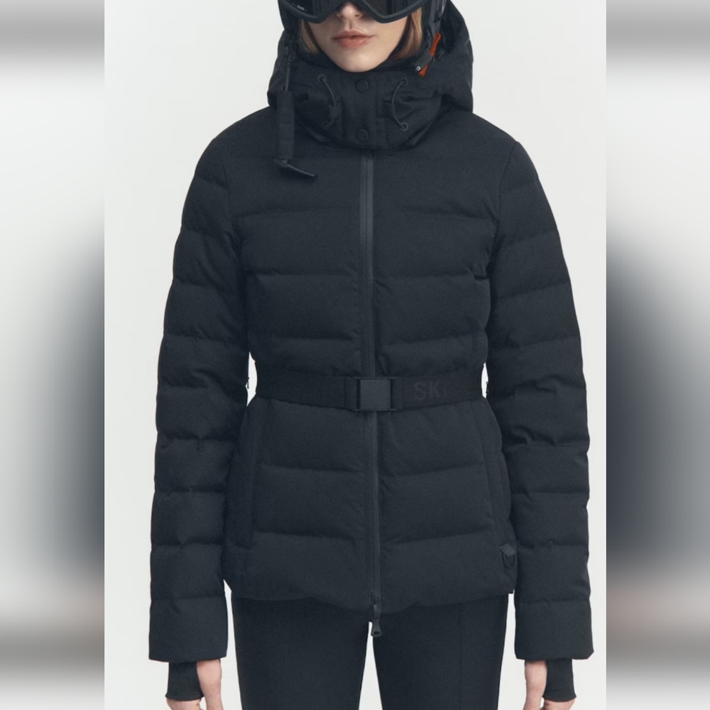 Zara Black Ski Down Puffer Jacket with Hood